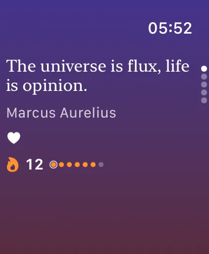 Apple Watch showing a quote from DailyQuotes